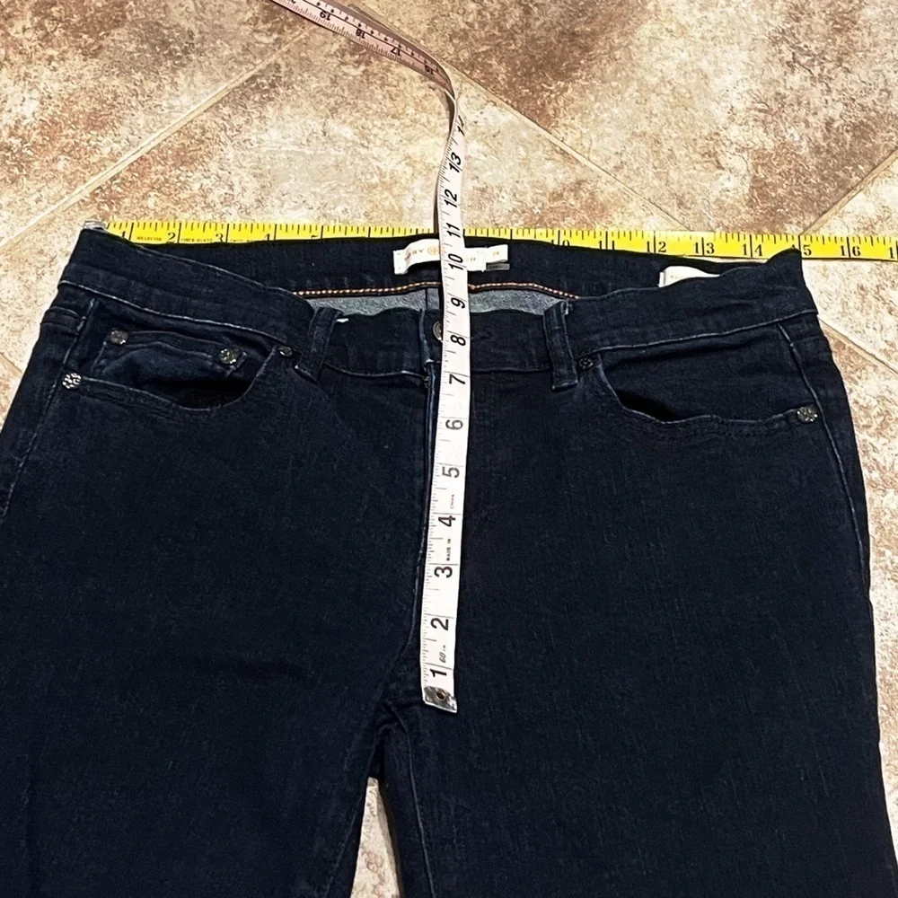 Tory Burch Super Skinny Dark Wash Jeans Mid Rise Denim Size 29 stretchy pockets